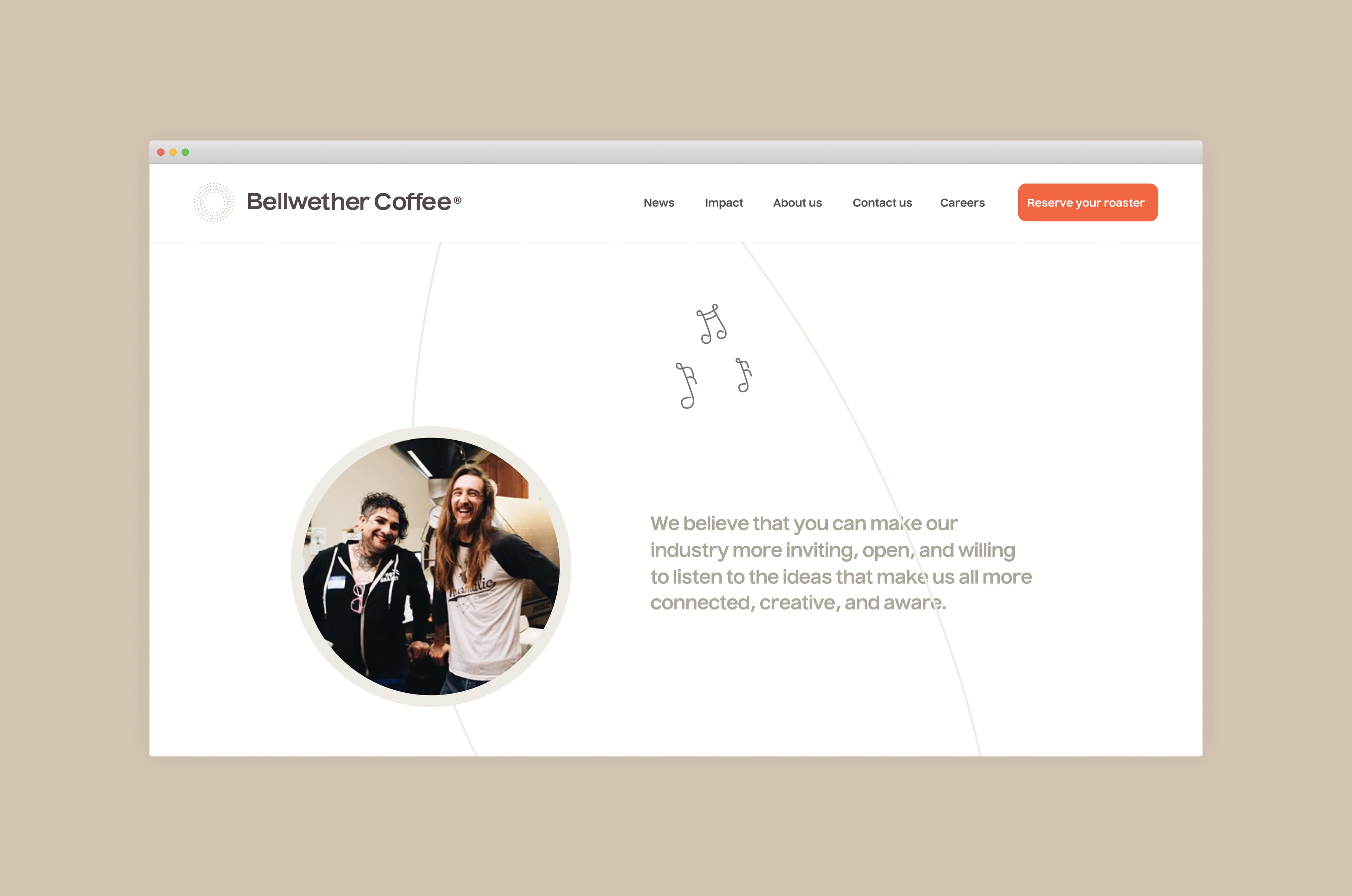 Bellwether Coffee website module.