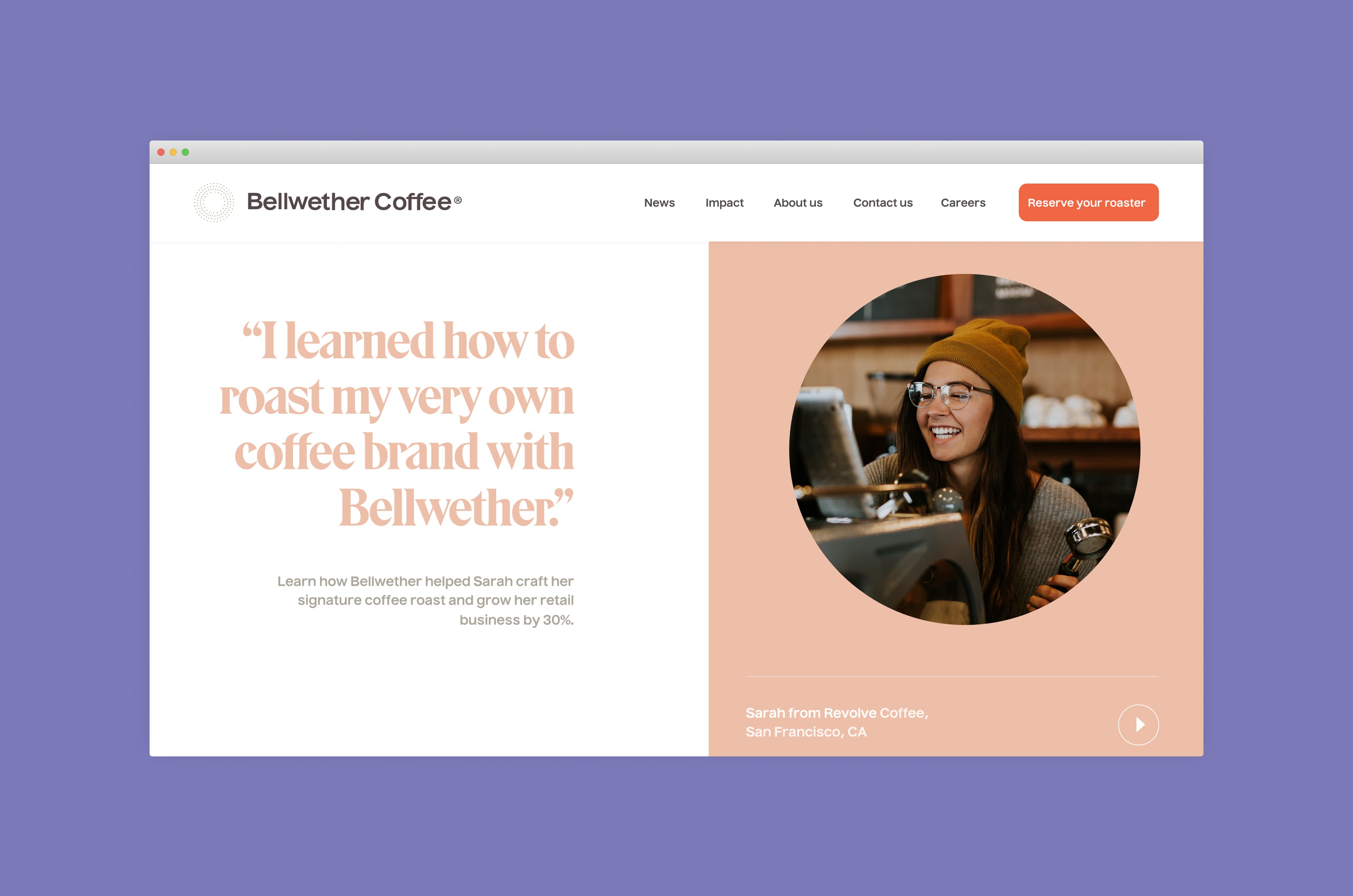 Bellwether Coffee digital brand page.