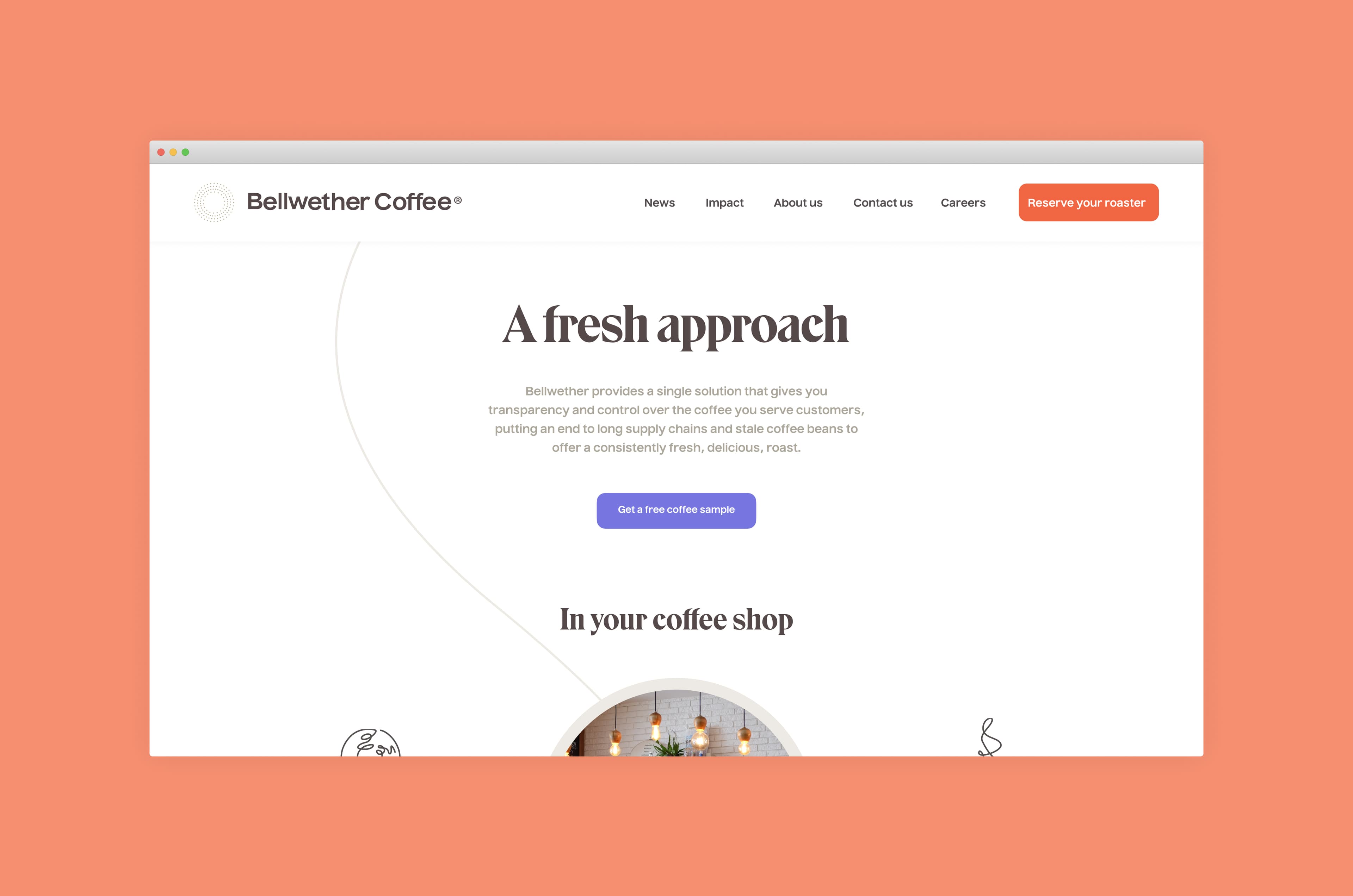 Bellwether Coffee product detail layout.