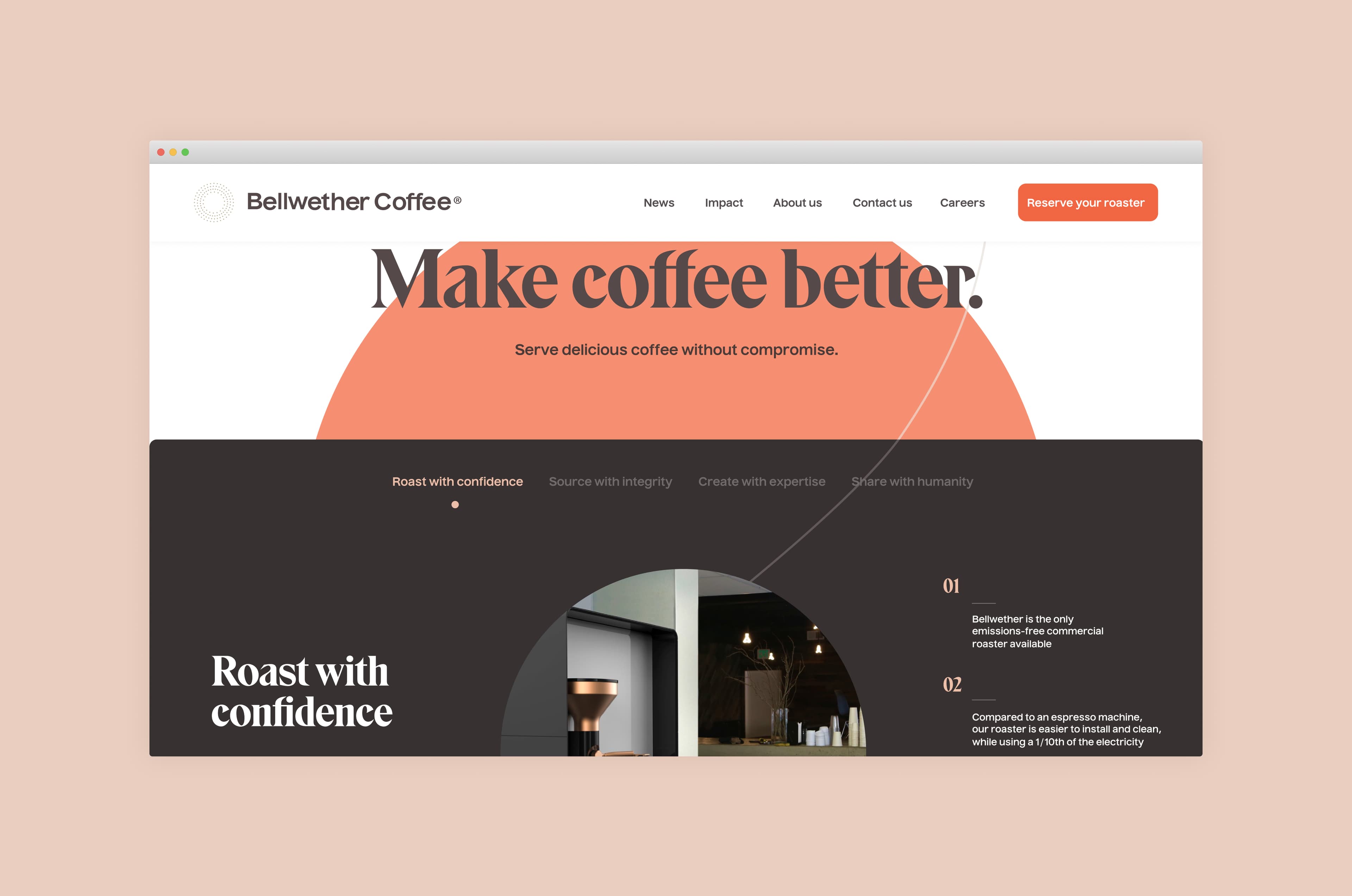Bellwether Coffee product storytelling page.