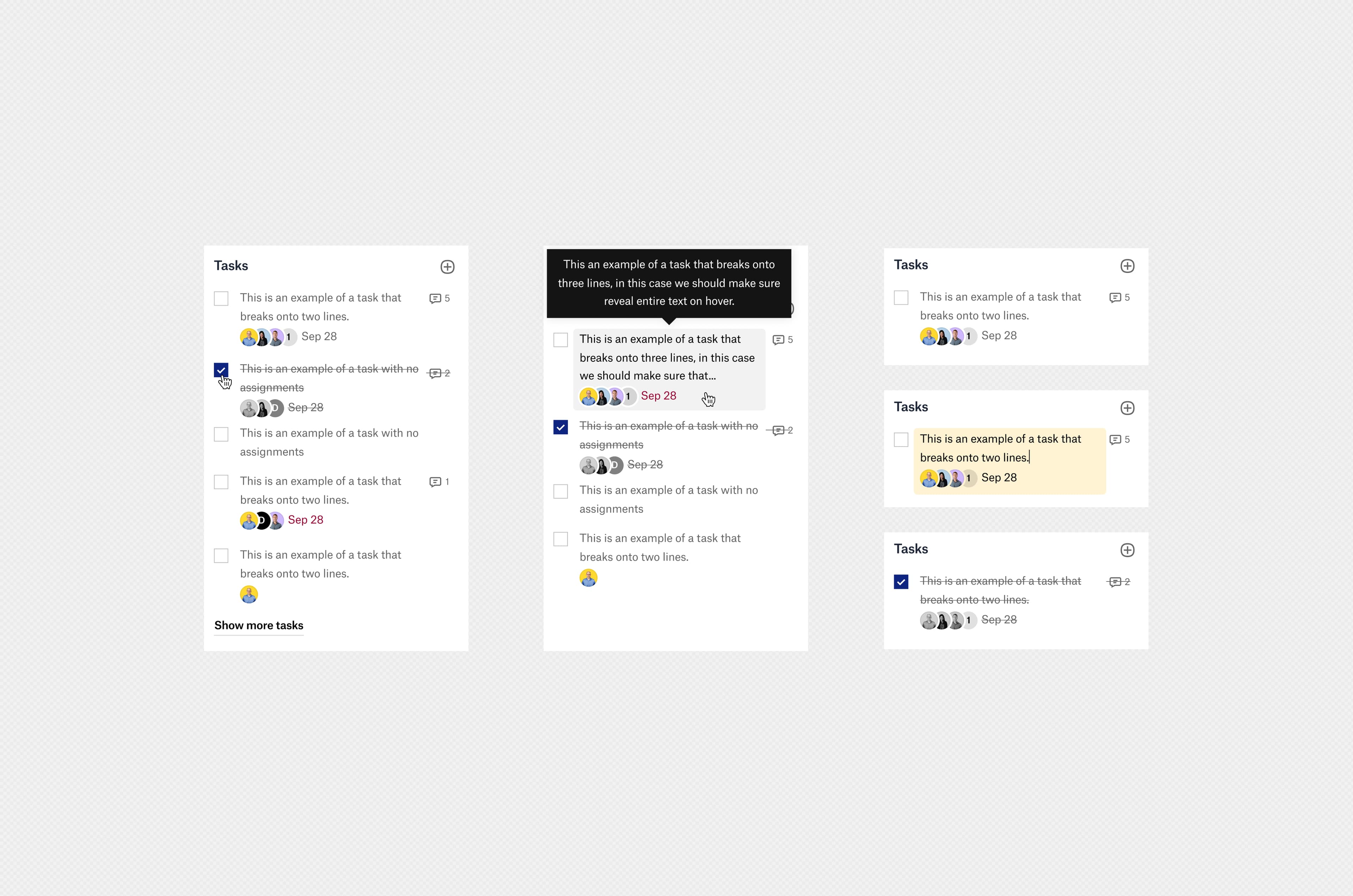 Dropbox Spaces content coordination screen.