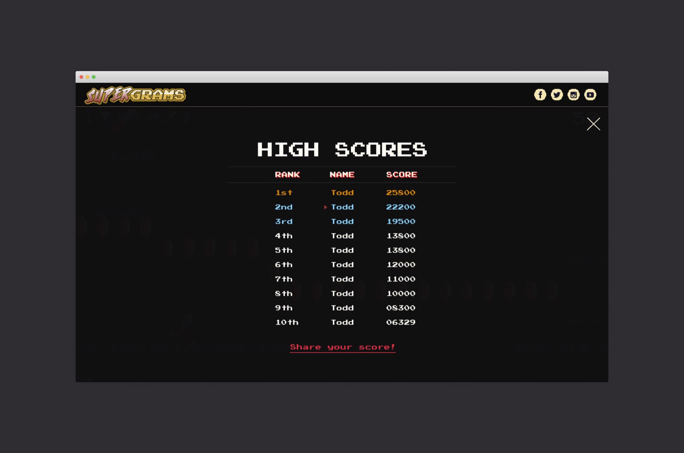 Super Grams interface 08.